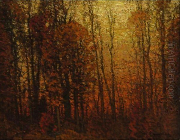 Twilight-Autumnal Landscape Oil Painting by John Joseph Enneking