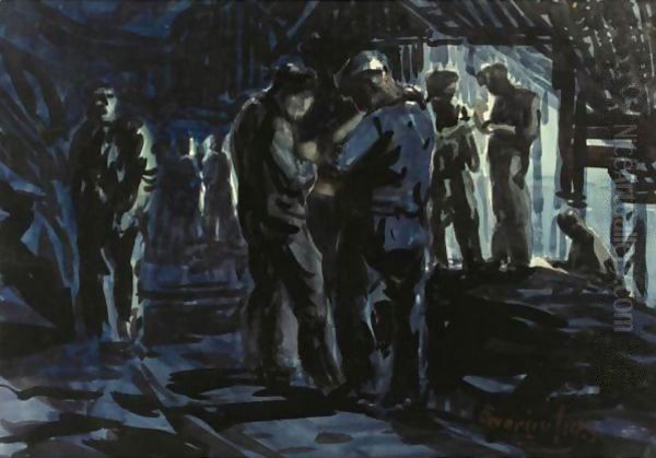 Coal Miners Oil Painting by George Luks