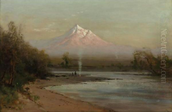 Evening At Mt. Shasta Oil Painting by Thomas Hill