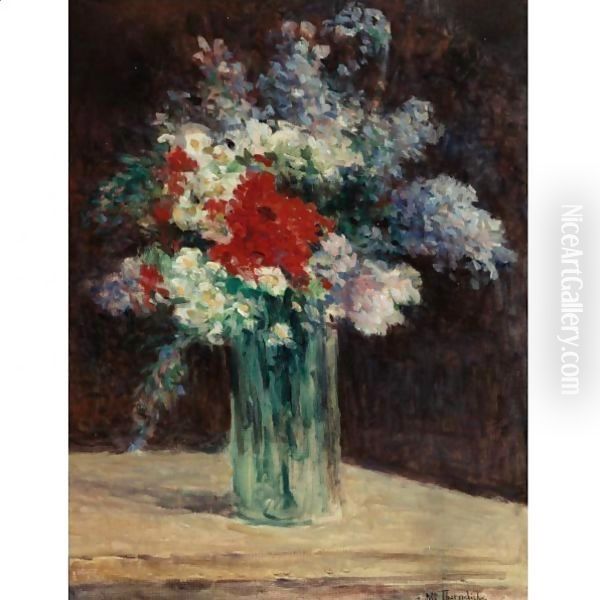 Fleurs Dans Un Vase Oil Painting by Maximilien Luce