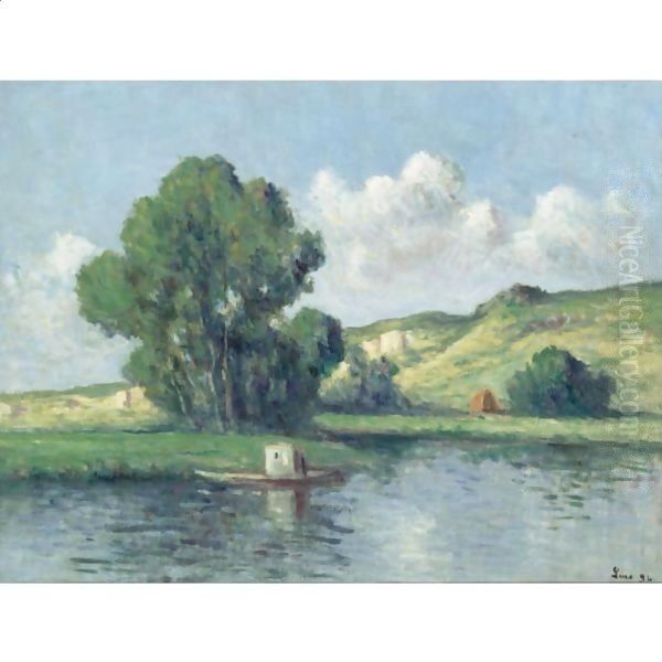 La Seine A Bonnieres Oil Painting by Maximilien Luce