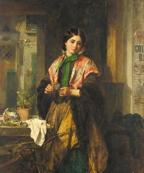 A Flower From Paddy's Land Oil Painting by Thomas Faed