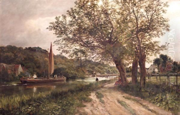 River Thames At Henley Oil Painting by Samuel Bough