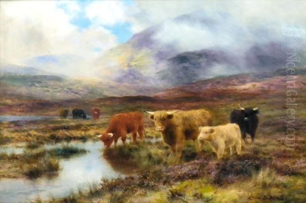 On A Scottish Moorland Oil Painting by Louis Bosworth Hurt