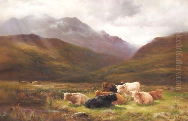 A Pasture In Glen Falloch, Perthshire Oil Painting by Louis Bosworth Hurt