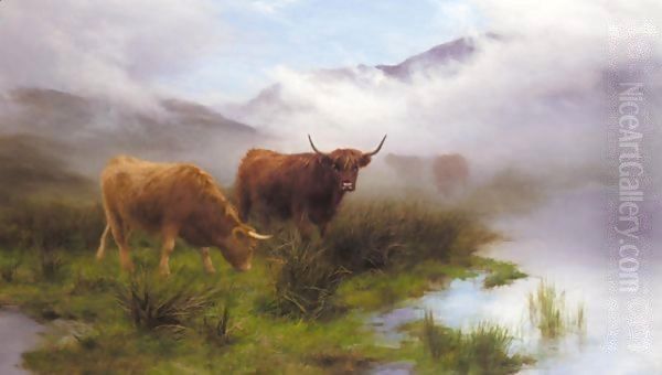 Moorland And Mist Oil Painting by Peter Graham