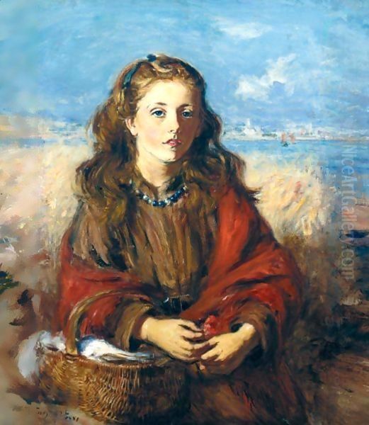 A Portrait Of Maggie Macmillan Oil Painting by William McTaggart