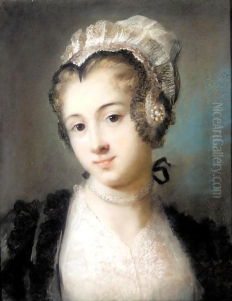 A Young Woman In Tyrolean Costume Oil Painting by Rosalba Carriera