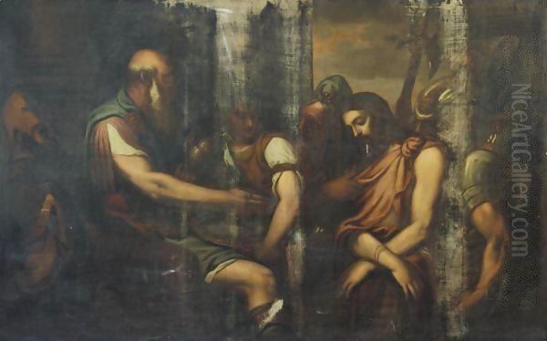 Christ Before Pontius Pilate Oil Painting by (Alessandro) Padovanino (Varotari)