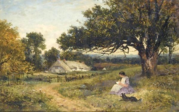 Surrey Farm Oil Painting by Benjamin Williams Leader