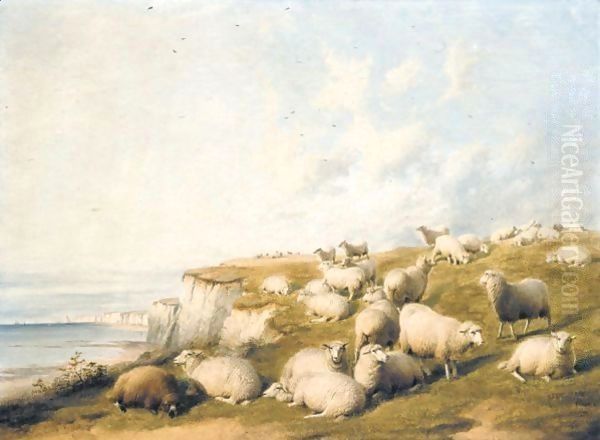 The Flock Oil Painting by Thomas Sidney Cooper