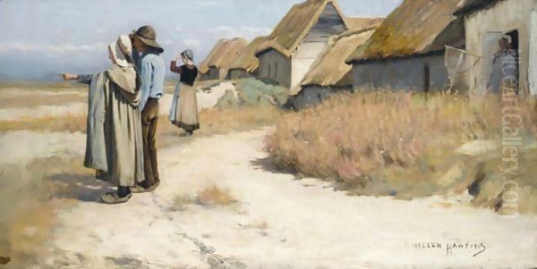 Bretons Sur La Plage Oil Painting by Louis Welden Hawkins