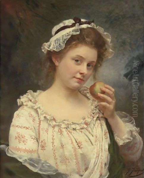 The First Bite Oil Painting by Gustave Jean Jacquet