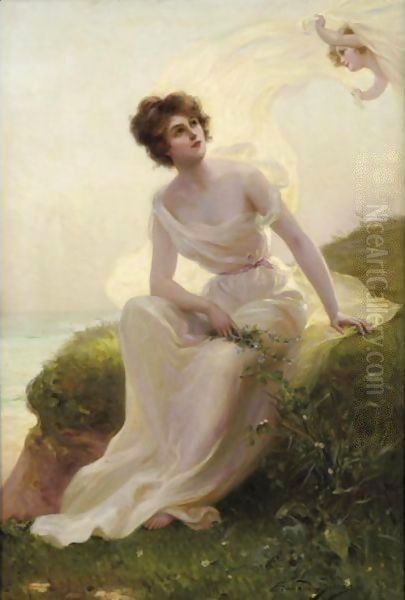 The Caress Of A Summer Breeze Oil Painting by Edouard Bisson