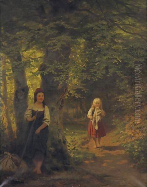 Hide And Seek Oil Painting by Franz-Maria Ingenmey