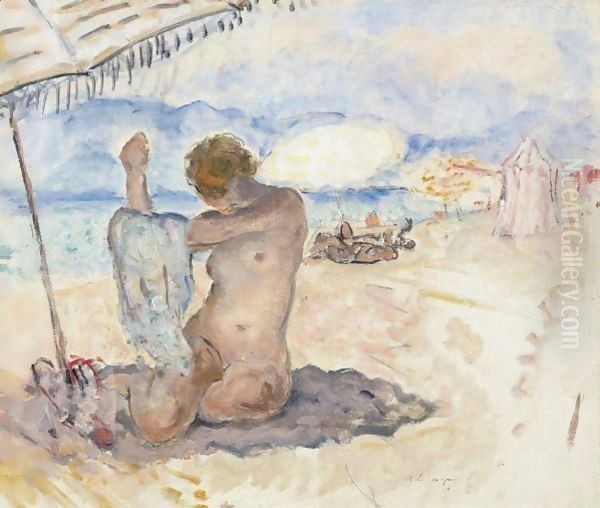 Nu Sur La Plage Oil Painting by Henri Lebasque