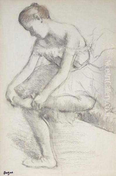 Danseuse Assise Oil Painting by Edgar Degas