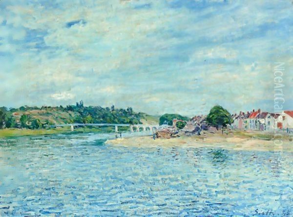 La Seine A Saint-Mammes Oil Painting by Alfred Sisley