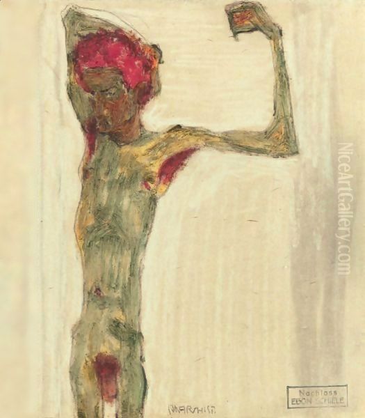 Anarchist Oil Painting by Egon Schiele