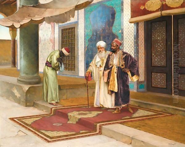 Leaving The Mosque Oil Painting by Rudolph Ernst