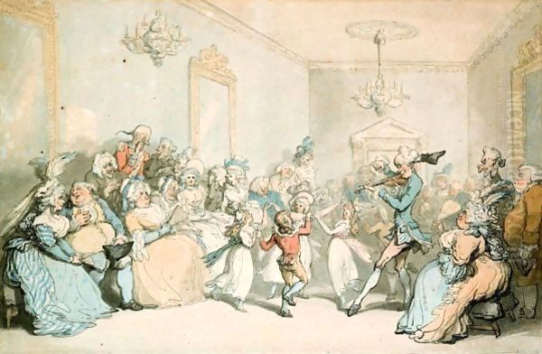 The Children's Dancing Lesson Oil Painting by Thomas Rowlandson