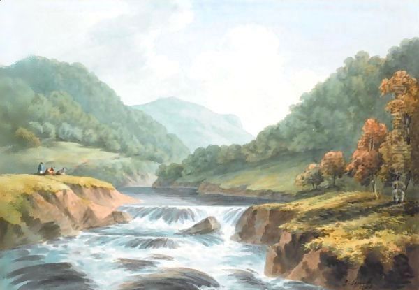 On The Rheidol, Cardiganshire Oil Painting by John Warwick Smith