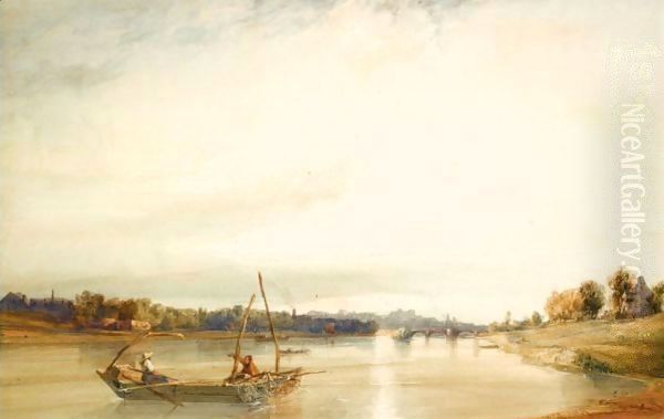 Mont Vacours, On The Seine Oil Painting by William Callow