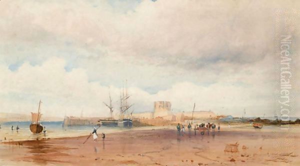 Fort St. Aubyn, Jersey Oil Painting by Alexandre T. Francia