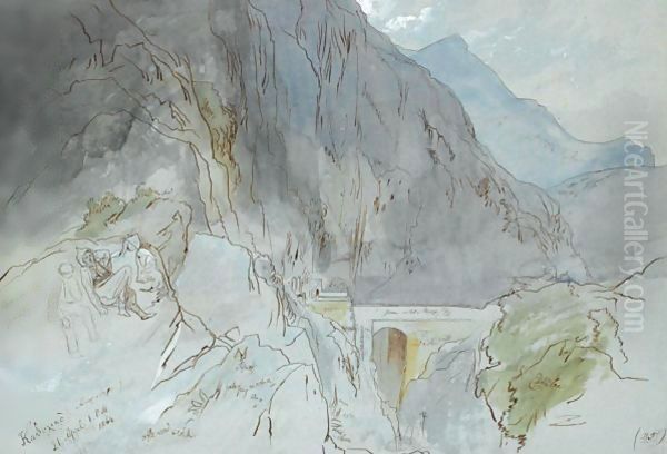 Katholiko Akrotiri, Crete Oil Painting by Edward Lear