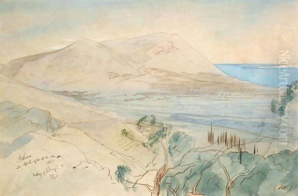 Ithaca, Ionian Islands Oil Painting by Edward Lear