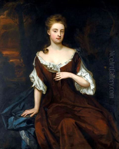 Portrait Of Henrietta, Lady Langley Oil Painting by Sir Godfrey Kneller