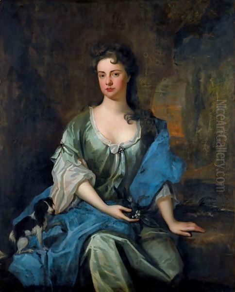 Portrait Of Joane, Wife Of Arthur Ayshford Oil Painting by Sir Godfrey Kneller