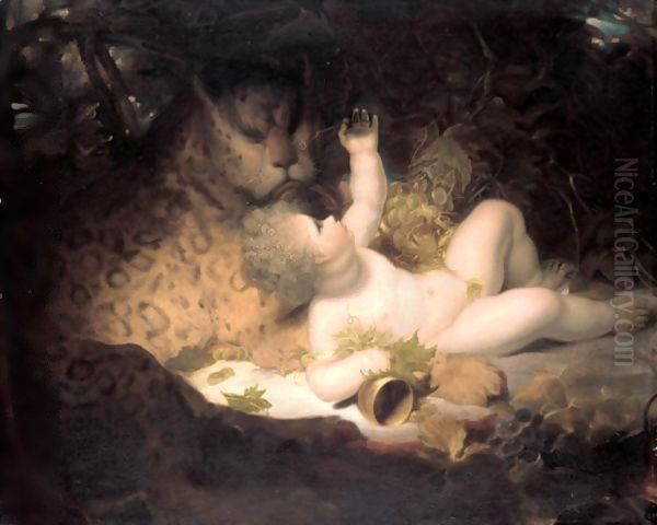 The Infant Bacchus Oil Painting by Richard Westall