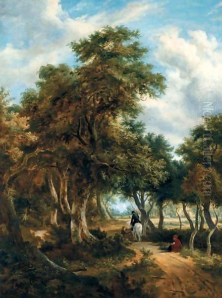 Rustics On A Country Path Oil Painting by John Berney Ladbrooke