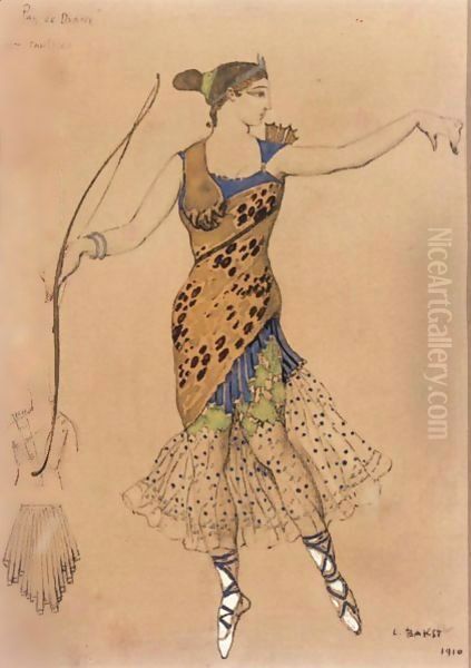 Costume Designs From The Ballet 'La Fee De Poupees' Oil Painting by Lev Samoilovich Bakst