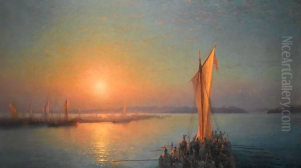 The Varangians On The Dnieper Oil Painting by Ivan Konstantinovich Aivazovsky