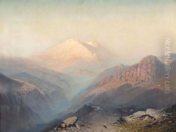 Mount Elbrus Oil Painting by Ilya Nikolaevich Zankovsky