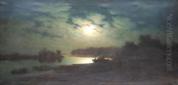 Moonlit Coast Oil Painting by Gavril Kondratenko