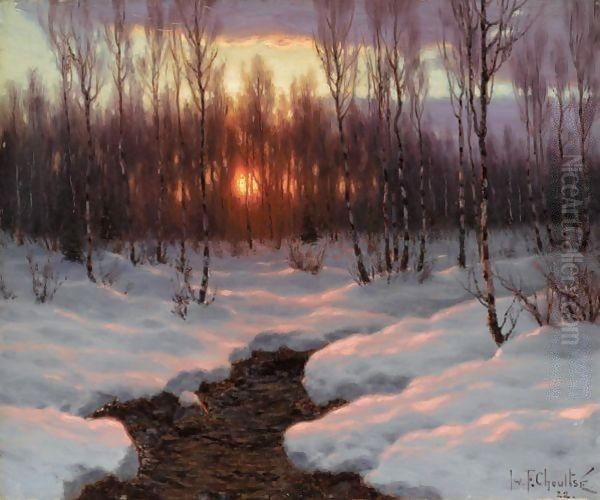 The Sunset Oil Painting by Ivan Fedorovich Choultse