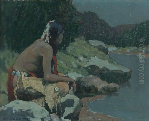 Moonlight On The Hondo Oil Painting by Eanger Irving Couse