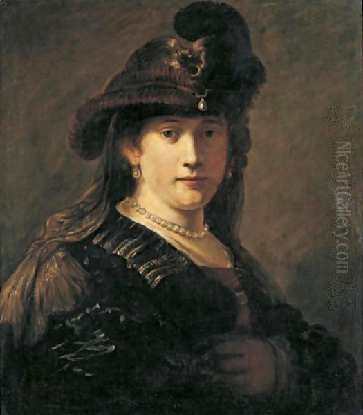 Portrait Of A Lady Oil Painting by Govert Teunisz. Flinck