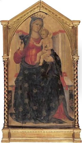 Madonna And Child Enthroned Oil Painting by Bicci Di Lorenzo