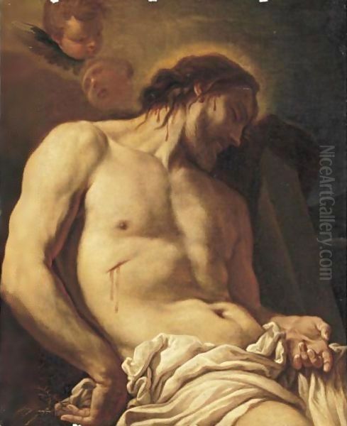 Christ Before The Tomb Oil Painting by Antonio Molinari