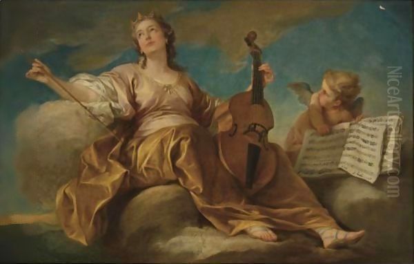 Allegory Of Music Oil Painting by Carle van Loo