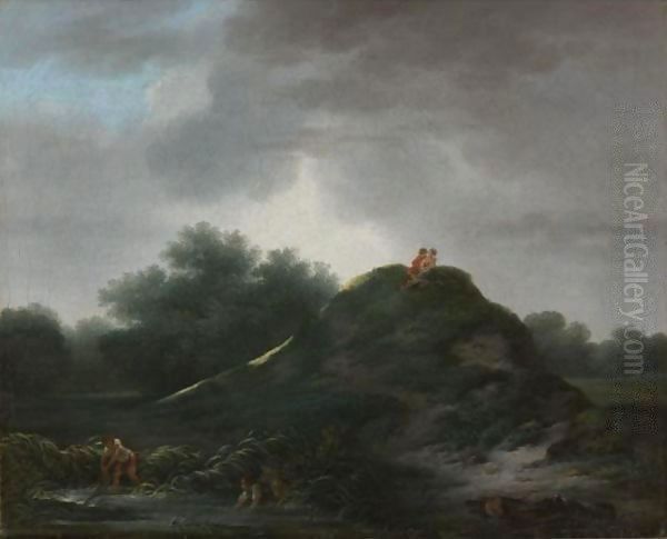 Annette Et Lubin Dans Un Paysage Oil Painting by Jean-Honore Fragonard