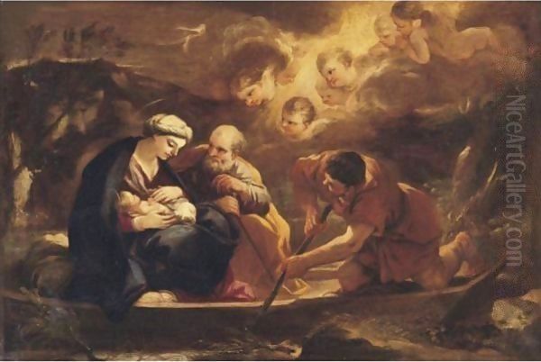 Flight Into Egypt Oil Painting by Luca Giordano