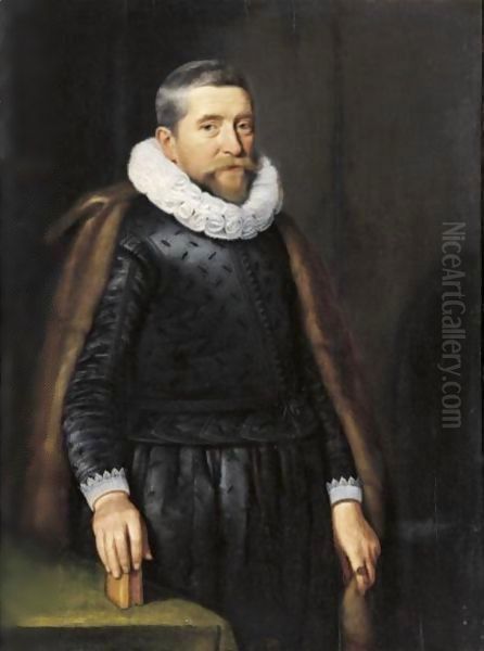 Portrait Of A Gentleman, Said To Be Meindert Lasden Oil Painting by Michiel Jansz. van Mierevelt