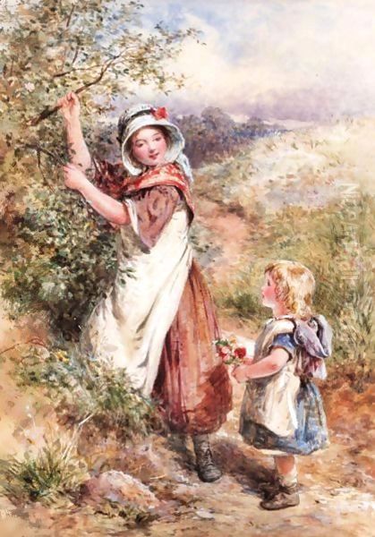 The Blossom Gatherer Oil Painting by James Hardy Jnr