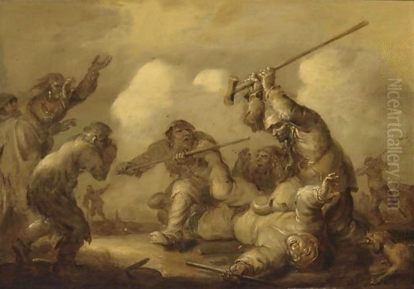 Arm Geweld Oil Painting by Adriaen Pietersz. Van De Venne