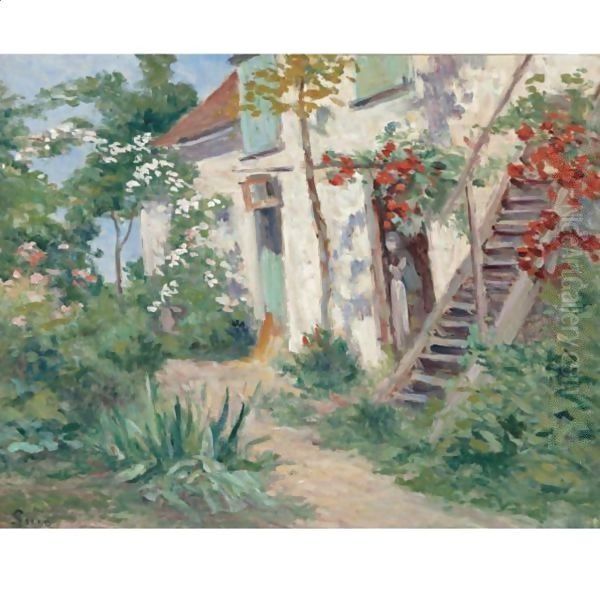 Rolleboise, La Maison De Luce Oil Painting by Maximilien Luce